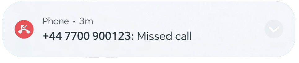 Missed call notification